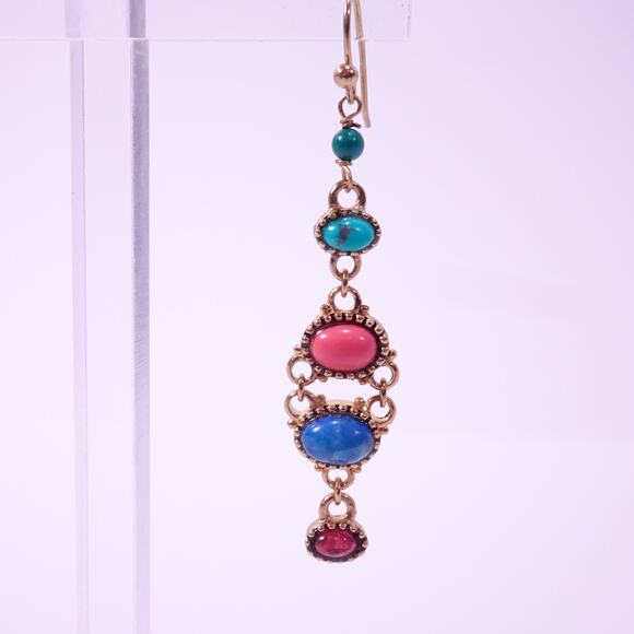 Neiman Marcus Majestic Cabochon Candy Color Drop Earrings NWT 115 - Picture 4 of 5
